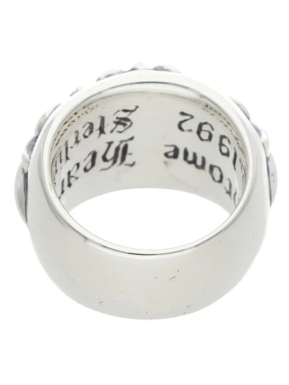 Chrome Hearts Flrl Floral Cross Silver Ring